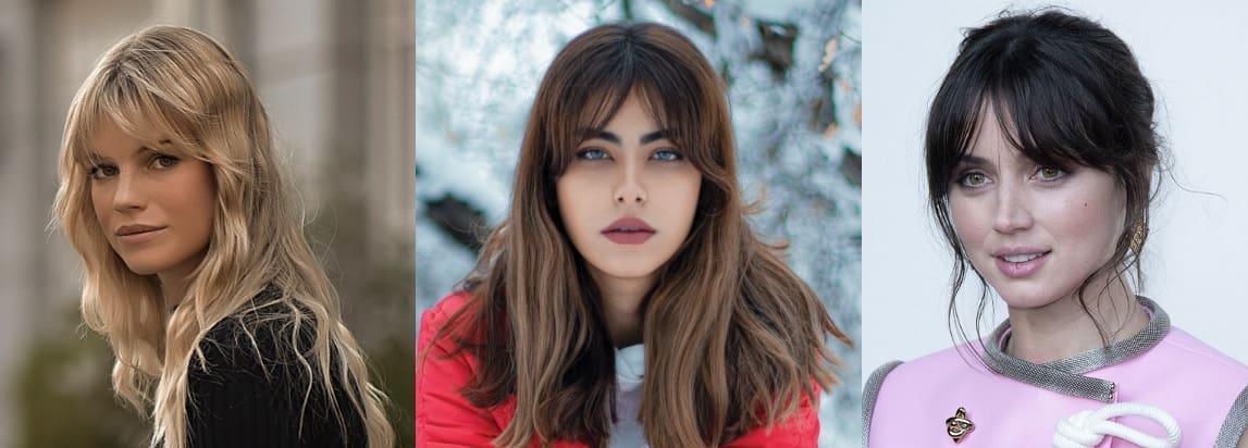 Corte de fleco en cortina para mujer