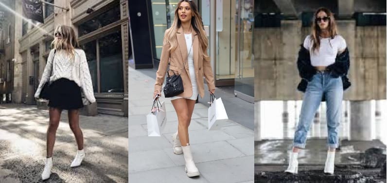 Outfits con botas blancas