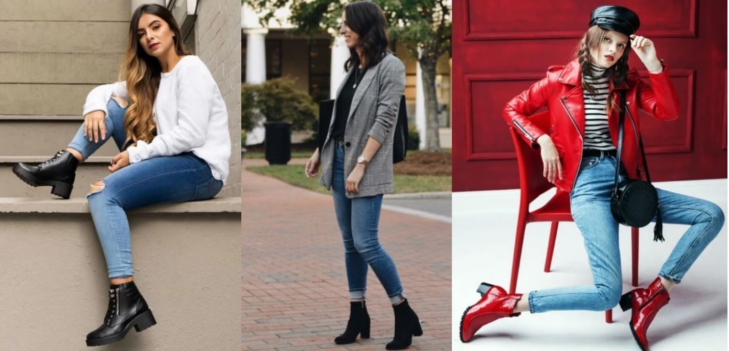 Looks de botines con jeans