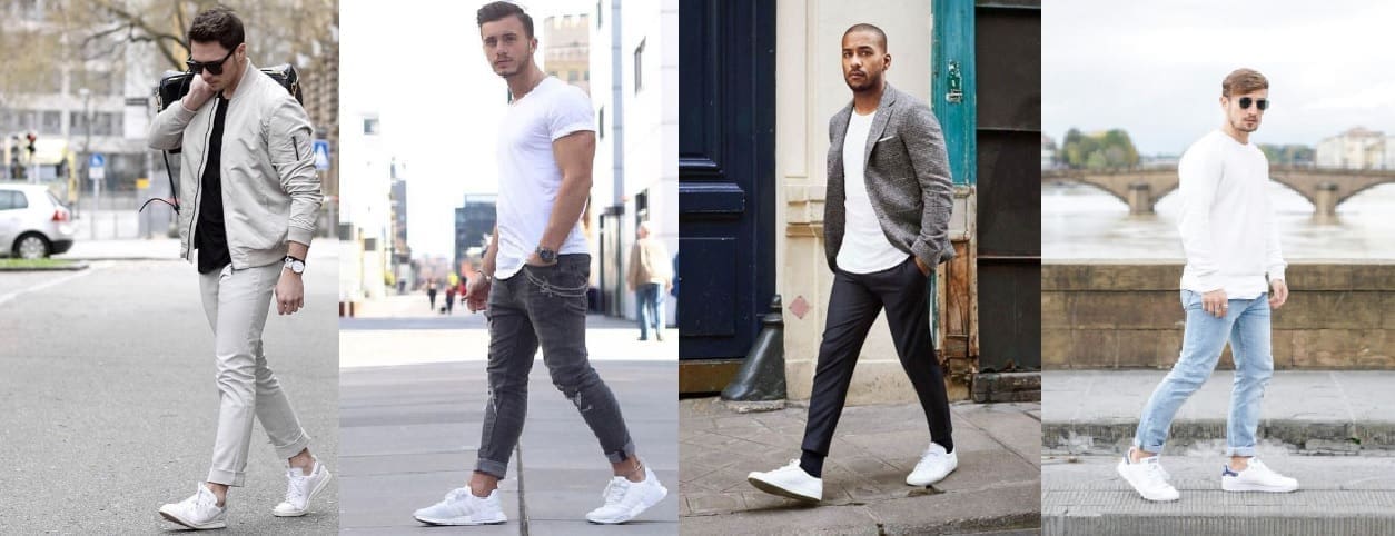 Looks informales de hombre con zapatillas blancas