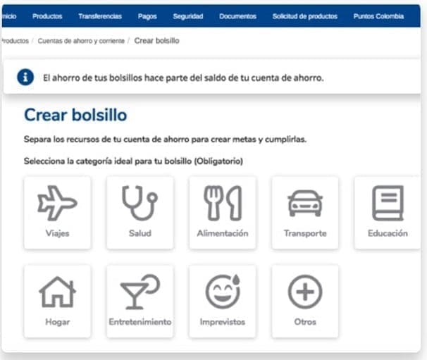Crear un bolsillo de ahorro