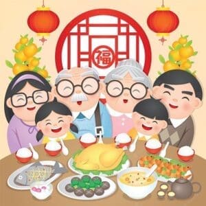 Año Nuevo Chino cena de reunion