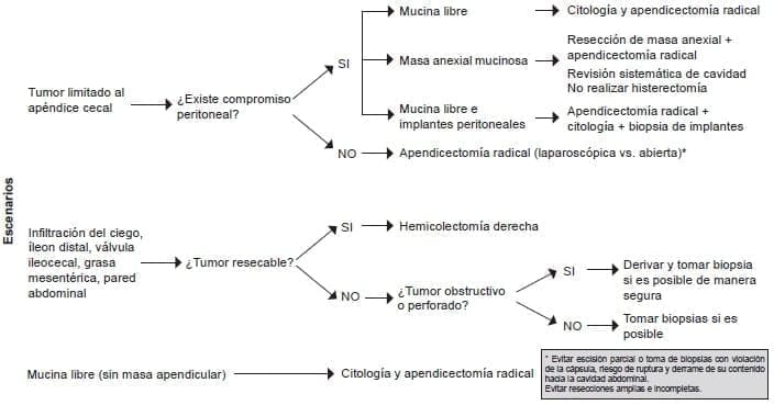 Algoritmo para el manejo de neoplasias apendiculares incidentales en cirugía de urgencia Algoritmo para el manejo de neoplasias apendiculares incidentales en cirugía de urgencia