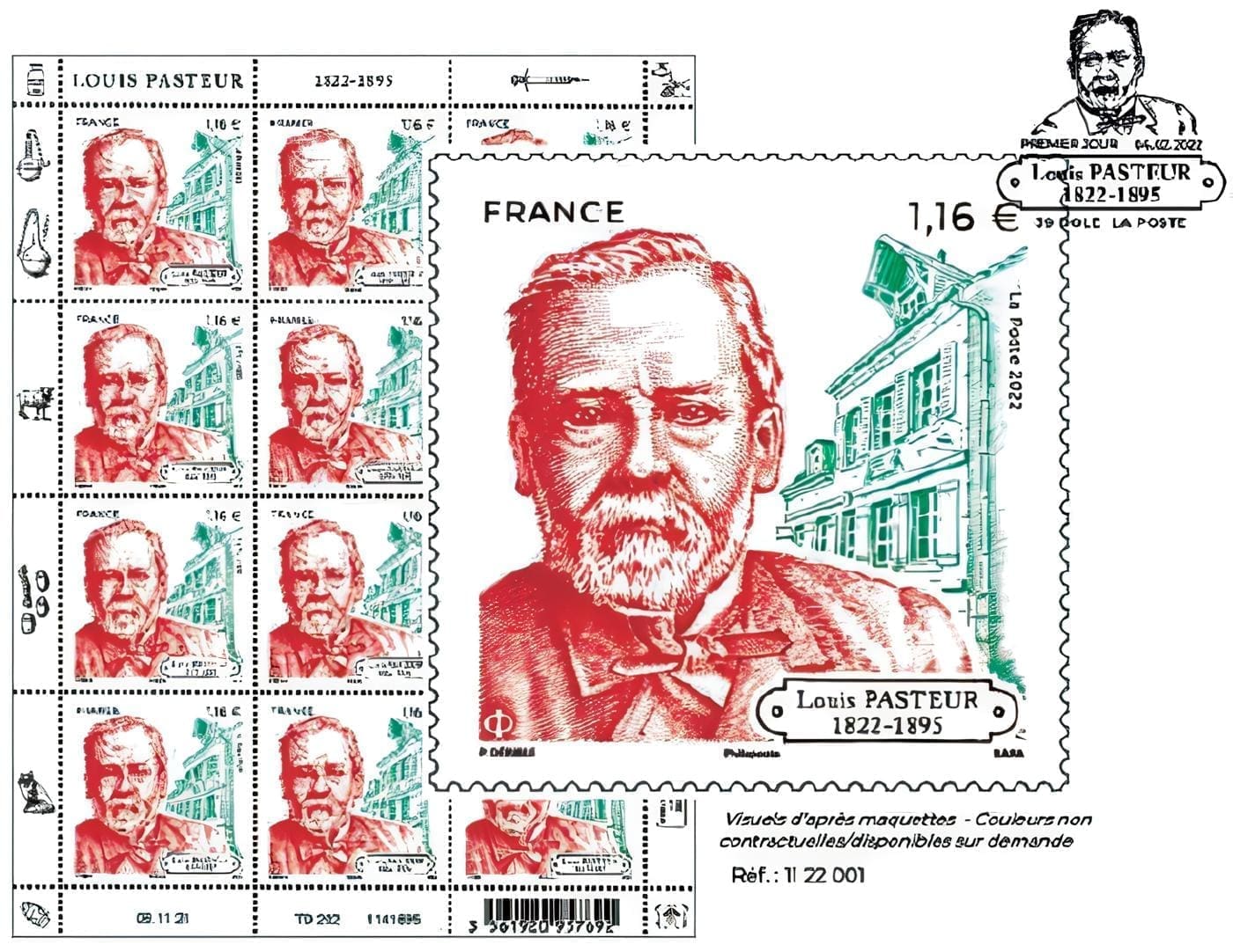 Estampilla conmemorativa del natalicio de Louis Pasteur Estampilla conmemorativa del natalicio de Louis Pasteur
