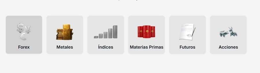 IronFX Instrumentos de trading