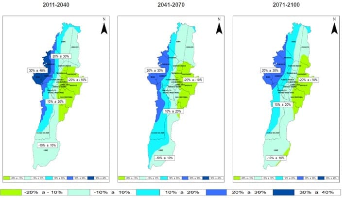 Mapa 6 Proyección de precipitaciones (%) IDIGER