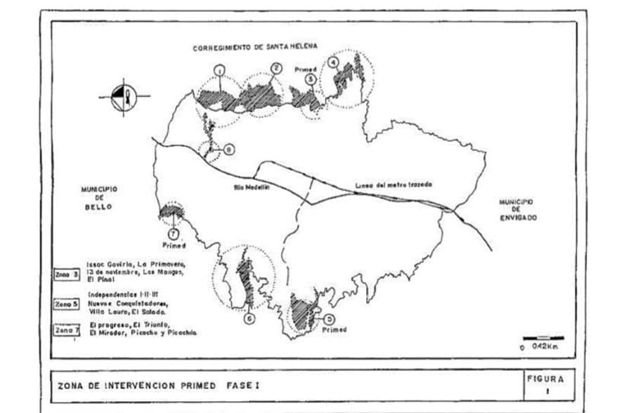 Figura 4 Zonas de intervención del PRIMED (1993 – 1997)