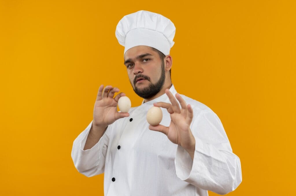 huevo en la cocina profesional