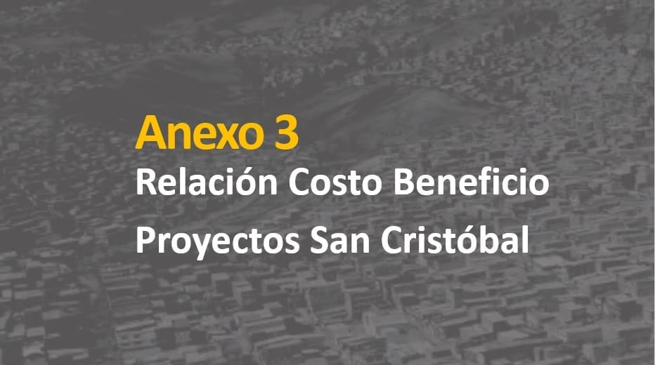 Anexo 3: Relación Costo Beneficio Proyectos San Cristóbal